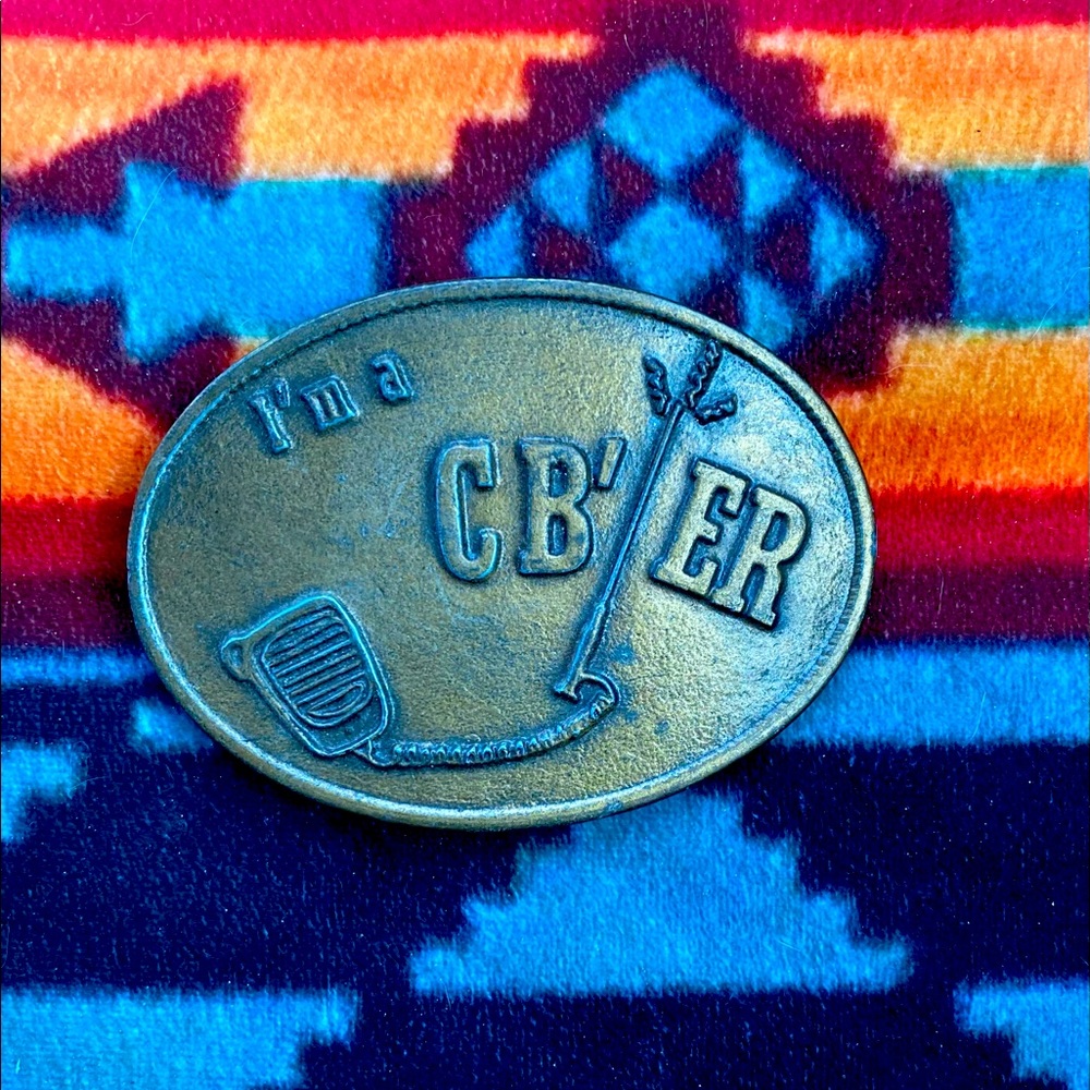 1970's I'M A CB'ER VINTAGE METAL BELT BUCKLE